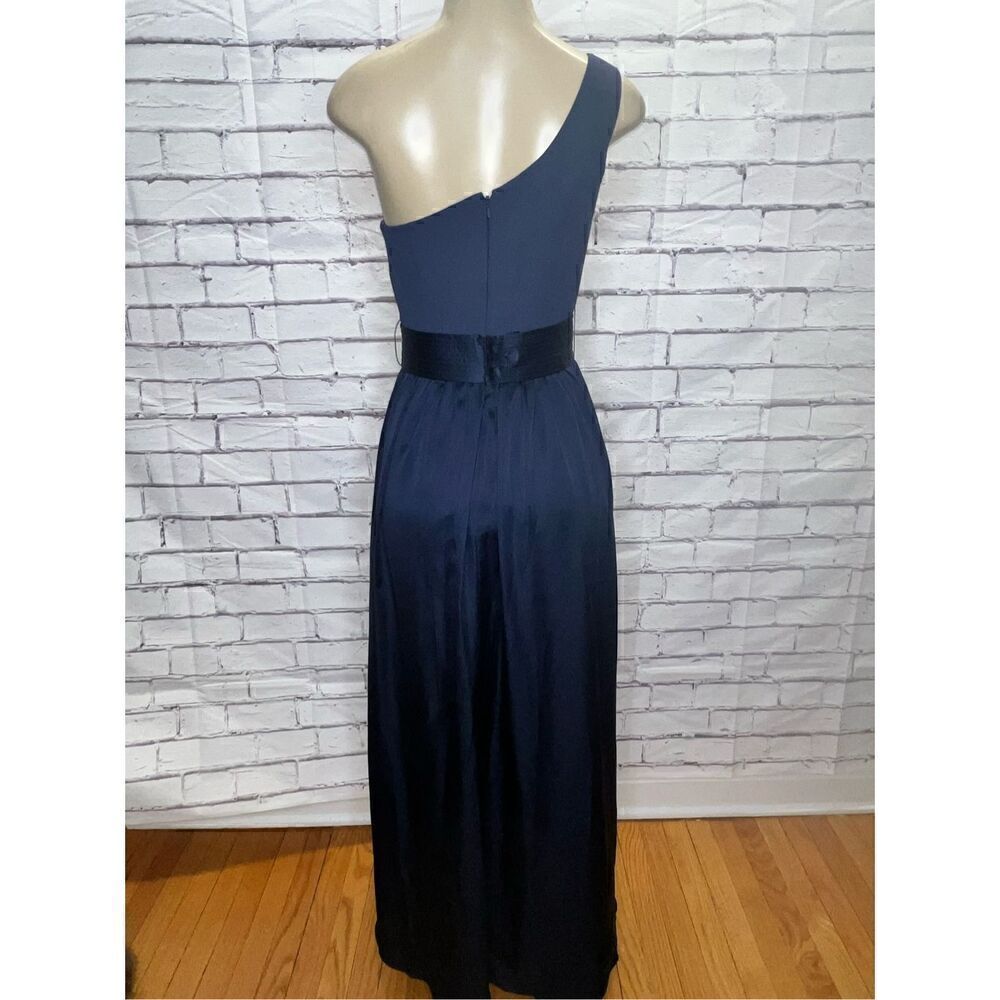 Vera Wang Womens Midnight Blue Sleeveless Lined One Shoulder Maxi Dress Size 4 - Picture 2 of 10